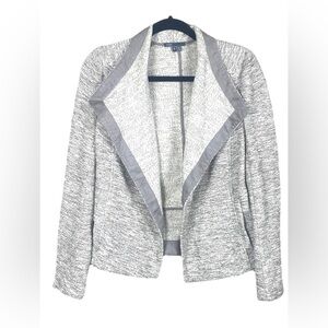 Vince Luxury Capsule Cream Gray Marled Open-FrontCardigan Jacket Size Small